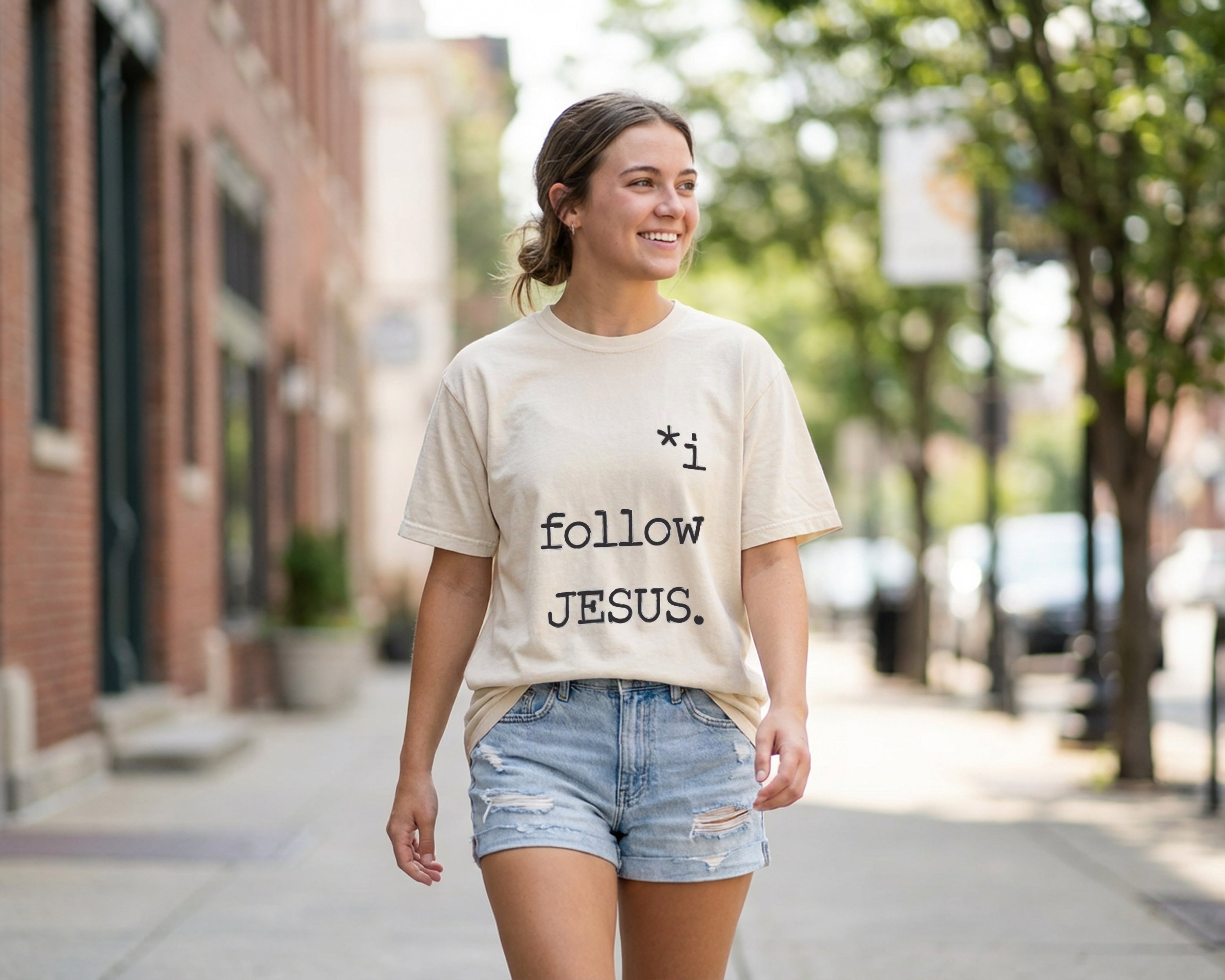 I Follow JESUS, Garment-Dyed Tee [Unisex]