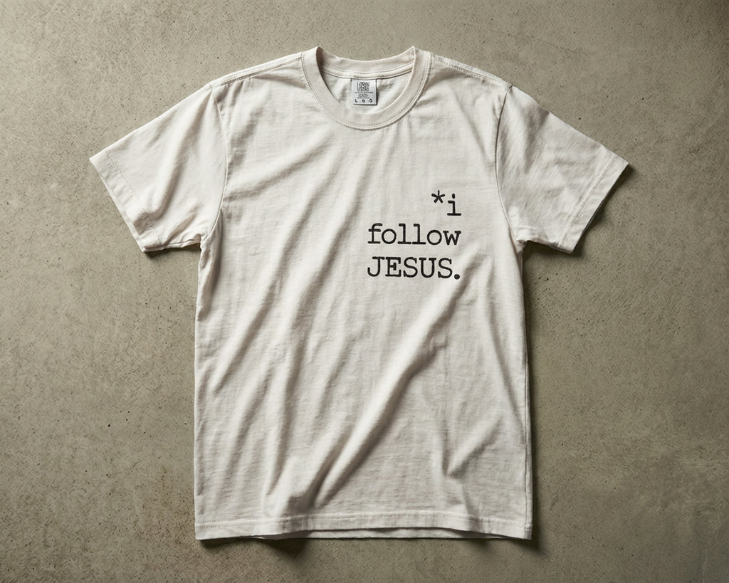 I Follow JESUS -Minimal Edition- Garment-Dyed Tee [Unisex]