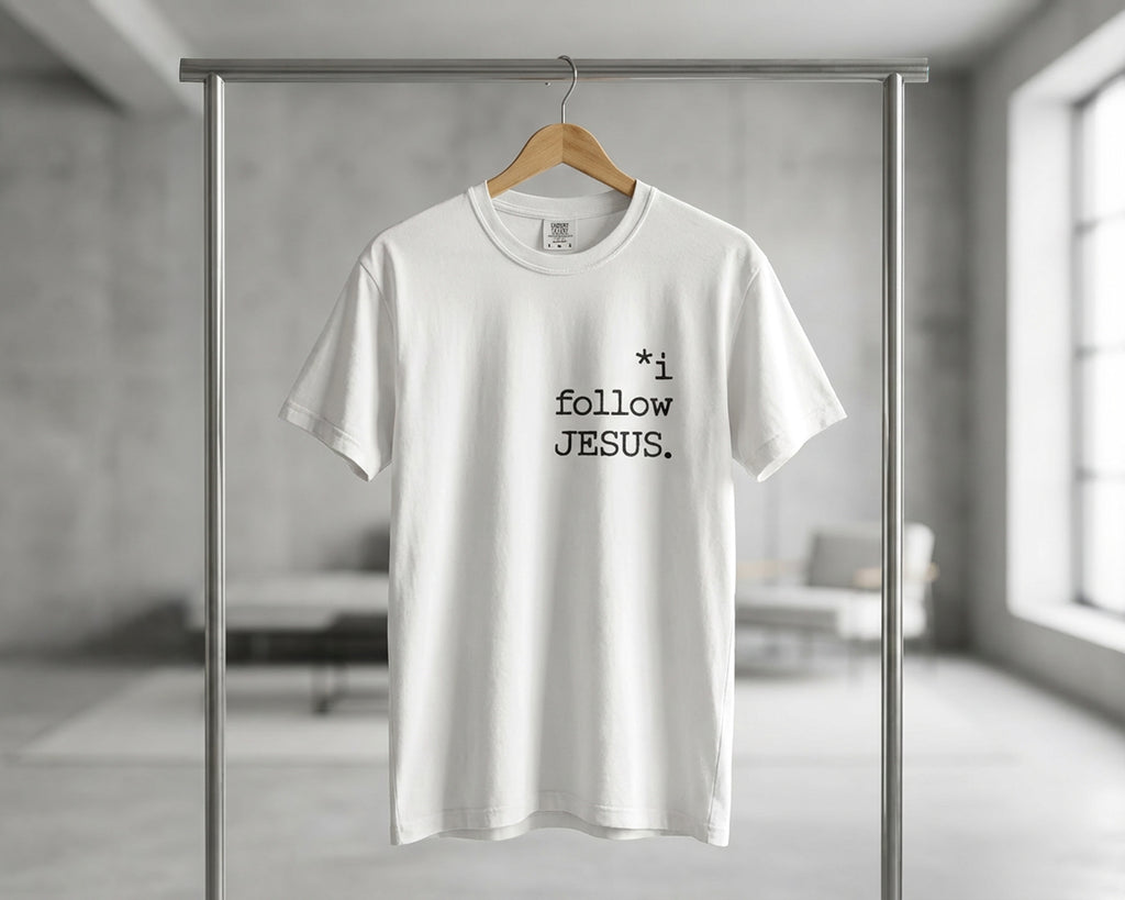 I Follow JESUS -Minimal Edition- Garment-Dyed Tee [Unisex]