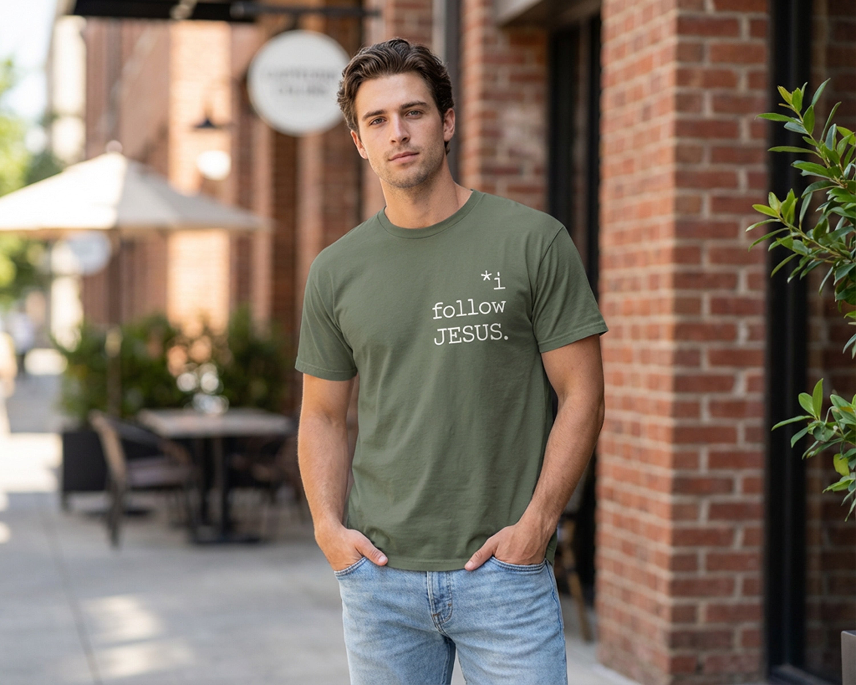 I Follow JESUS -Minimal Edition- Garment-Dyed Tee [Unisex]