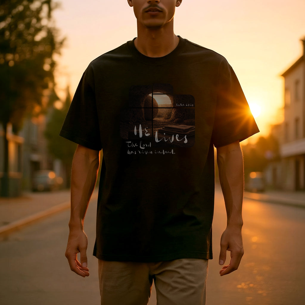 He Lives, Signature Graphic Tee [Unisex Oversized]